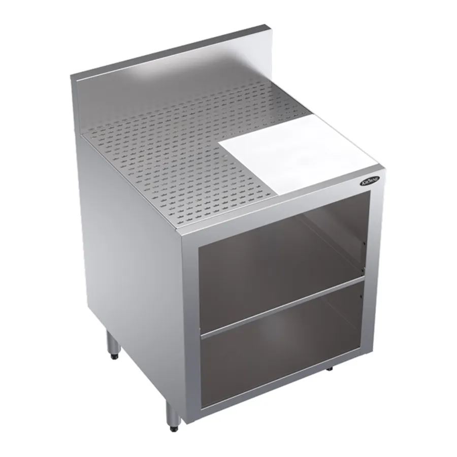 Krowne KR24-GSB4 24" Underbar Glass Rack Storage Unit w/ Flat Top, 2-Rack Capacity, Open Base