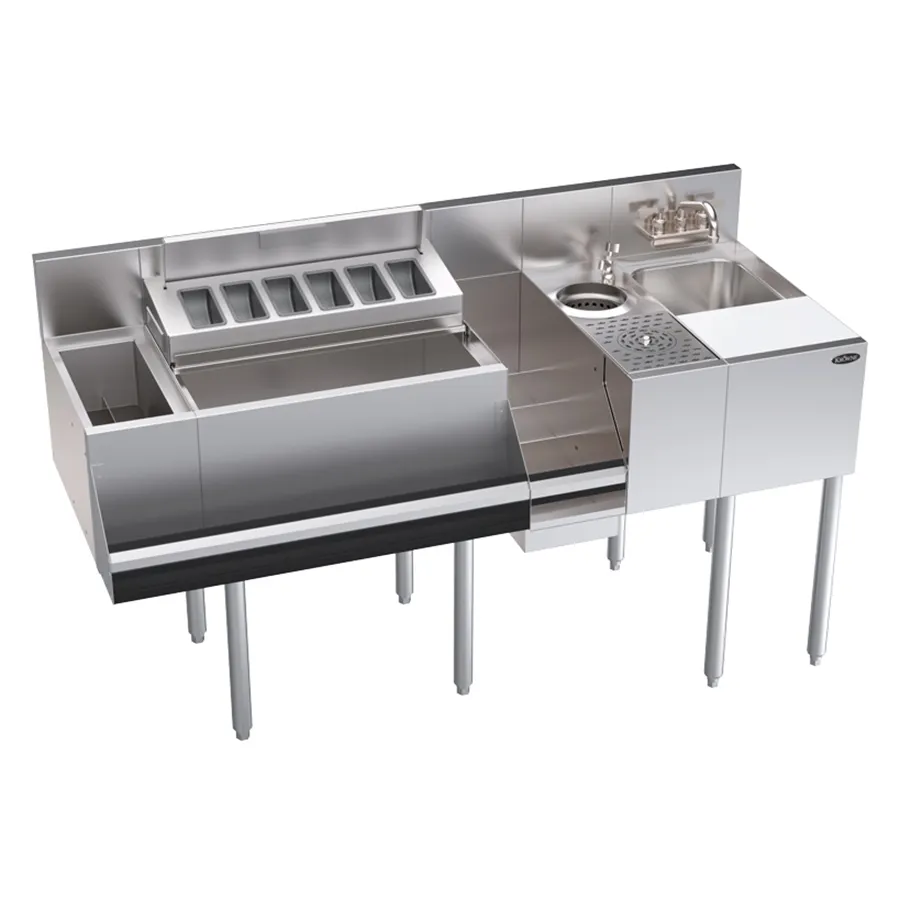 Krowne KR24-MX60-10 60" Blender Station Underbar Ice Bin/Cocktail Station w/ 10 Circuit - 92 lbs
