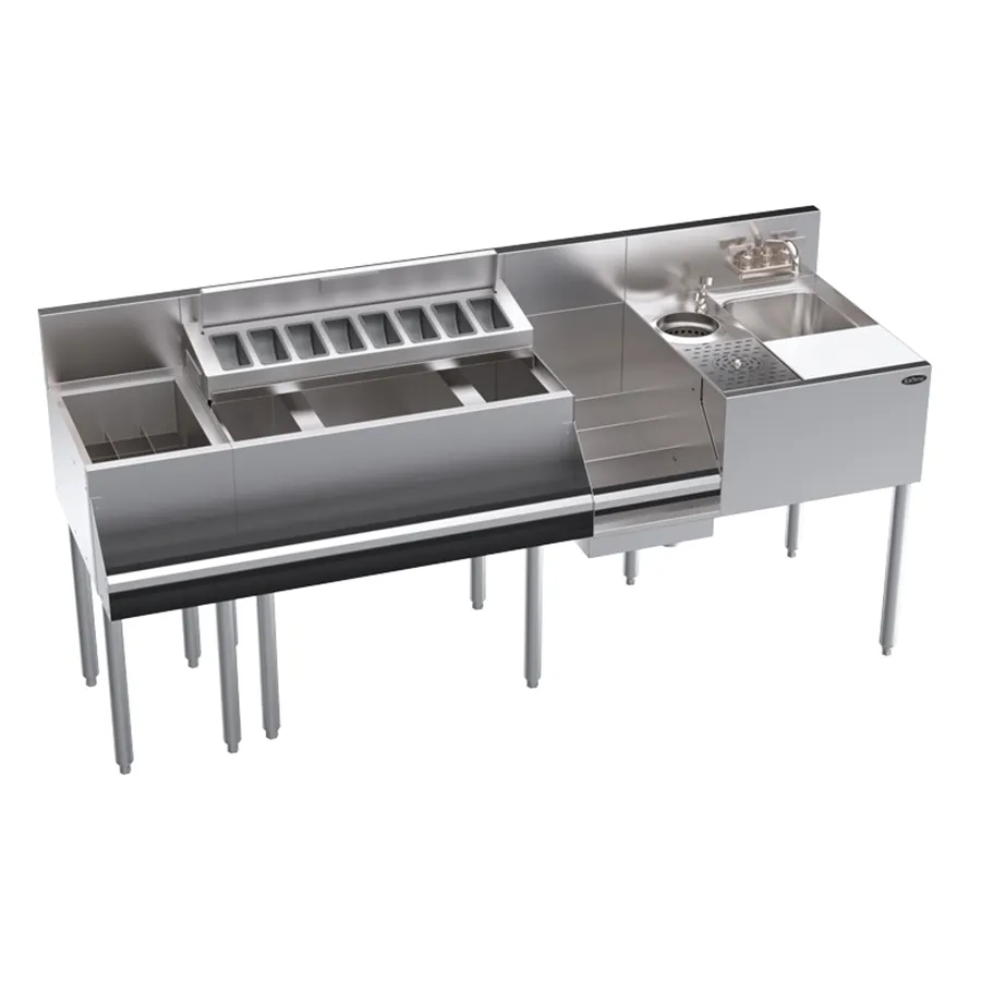 Krowne KR24-MX68A-10 68" Blender Station Underbar Ice Bin/Cocktail Station w/ 10 Circuit - 115 lbs