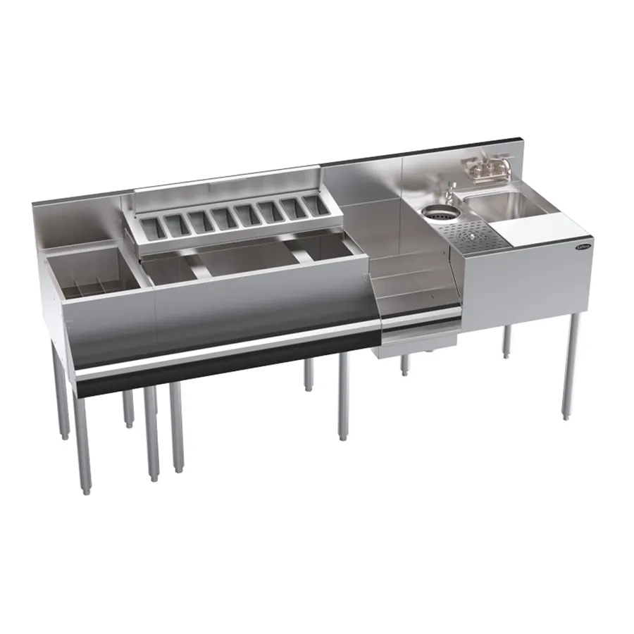 Krowne KR24-MX68A 68" Blender Station Underbar Ice Bin/Cocktail Station, 115 lbs / Center