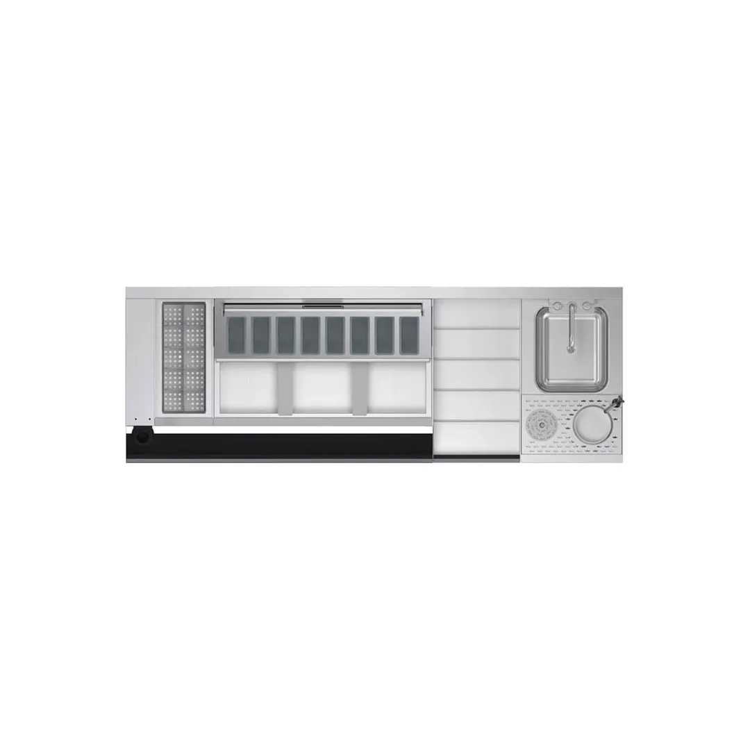 Krowne KR24-MX68B-10 68" Blender Station Underbar Ice Bin/Cocktail Station w/ 10 Circuit - 92 lbs