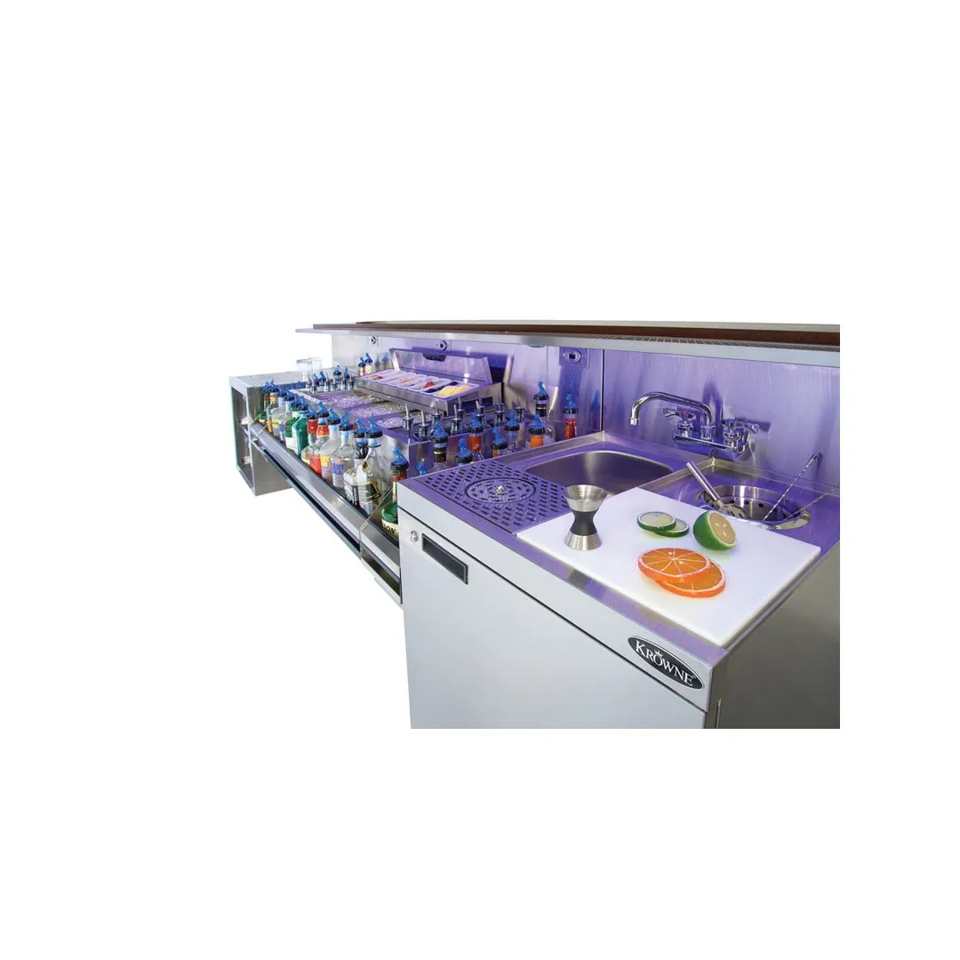 Krowne KR24-MX70-10 70" Blender Station Underbar Ice Bin/Cocktail Station w/ 10 Circuit - 92 lbs