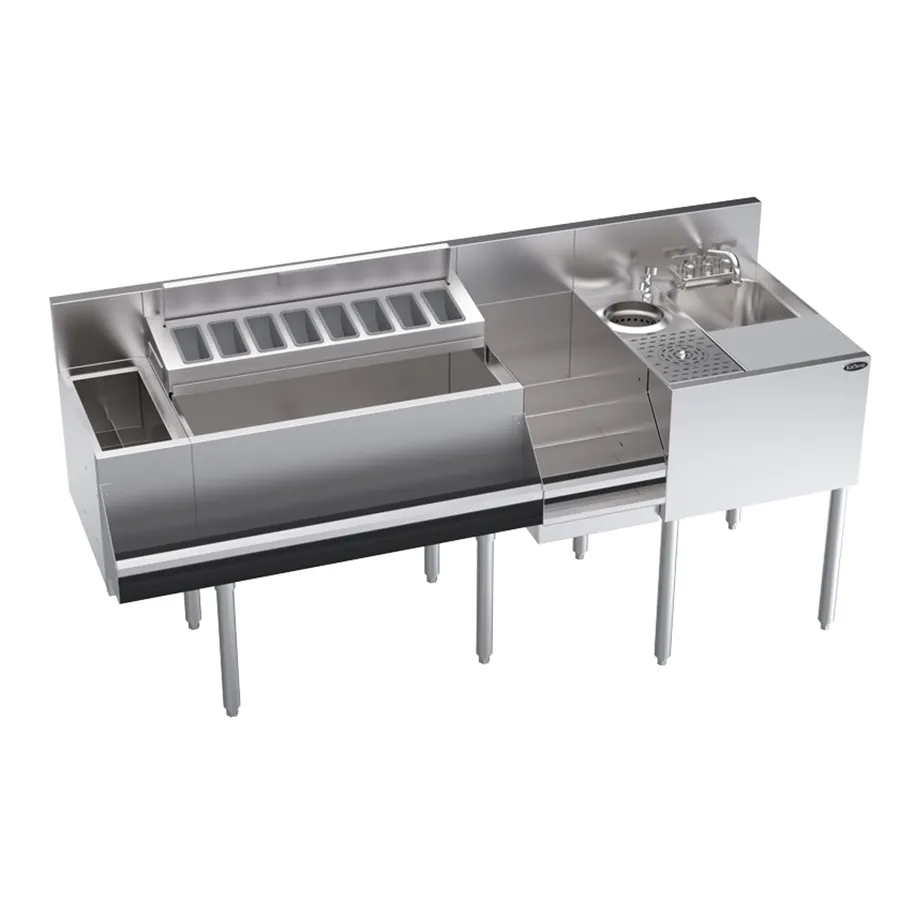Krowne KR24-MX70-10 70" Blender Station Underbar Ice Bin/Cocktail Station w/ 10 Circuit - 92 lbs