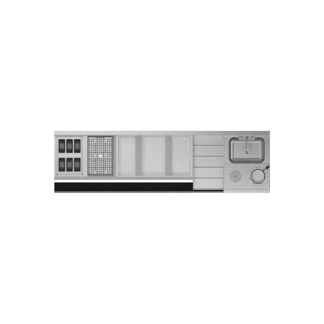 Krowne KR24-MX84 84" Blender Station Underbar Ice Bin/Cocktail Station, 115 lbs / Center