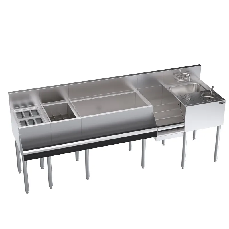 Krowne KR24-MX84 84" Blender Station Underbar Ice Bin/Cocktail Station, 115 lbs / Center