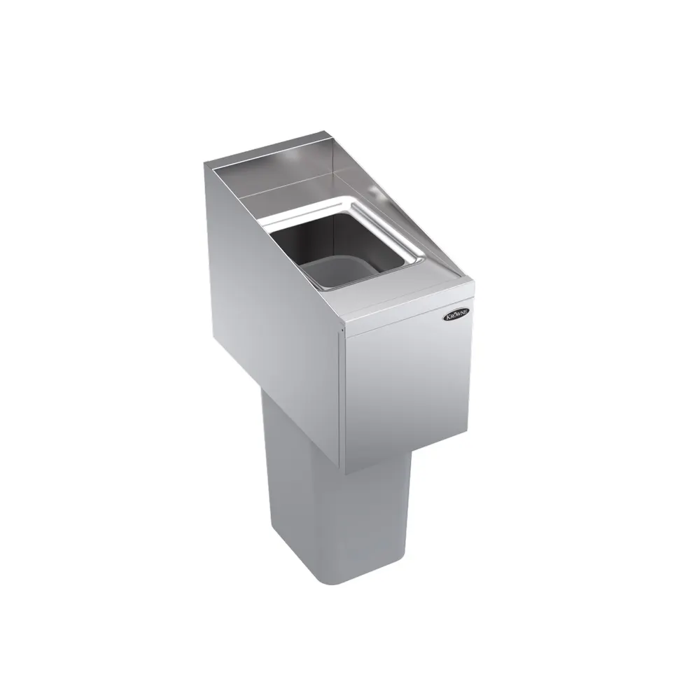 Krowne KR24-T12 12" Royal Series Stainless Steel Underbar Trash Station
