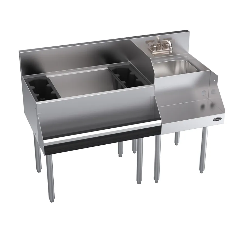 Krowne KR24-W48L-10 48" Blender Station Underbar Ice Bin/Cocktail Station w/ 10 Circuit - 92 lbs / Left