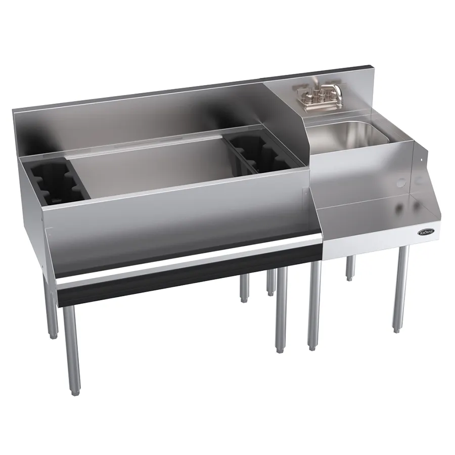 Krowne KR24-W54L-10 54" Blender Station Underbar Ice Bin/Cocktail Station w/ 10 Circuit - 110 lbs / Left