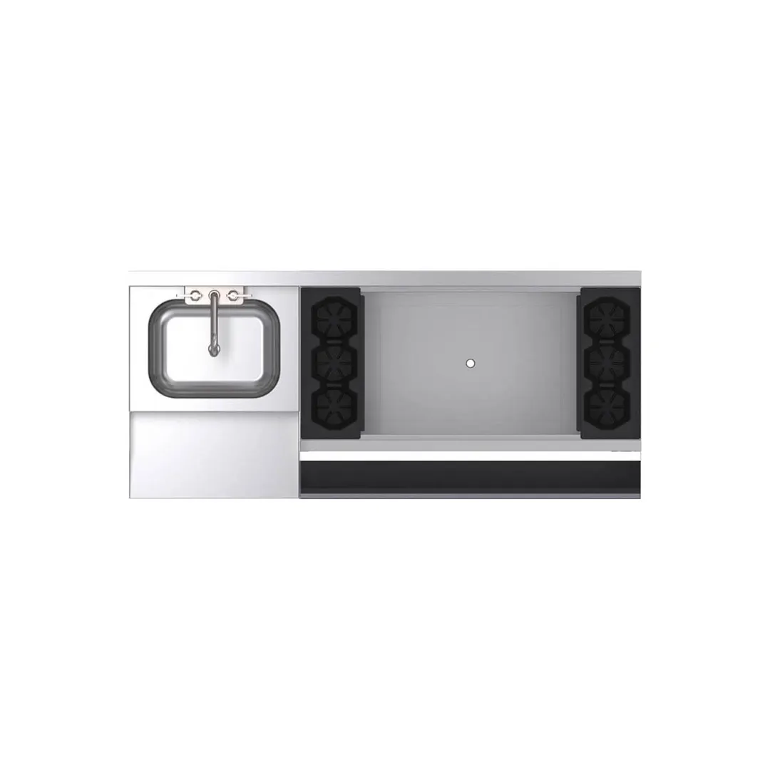 Krowne KR24-W54R-10 54" Blender Station Underbar Ice Bin/Cocktail Station w/ 10 Circuit - 110 lbs / Right