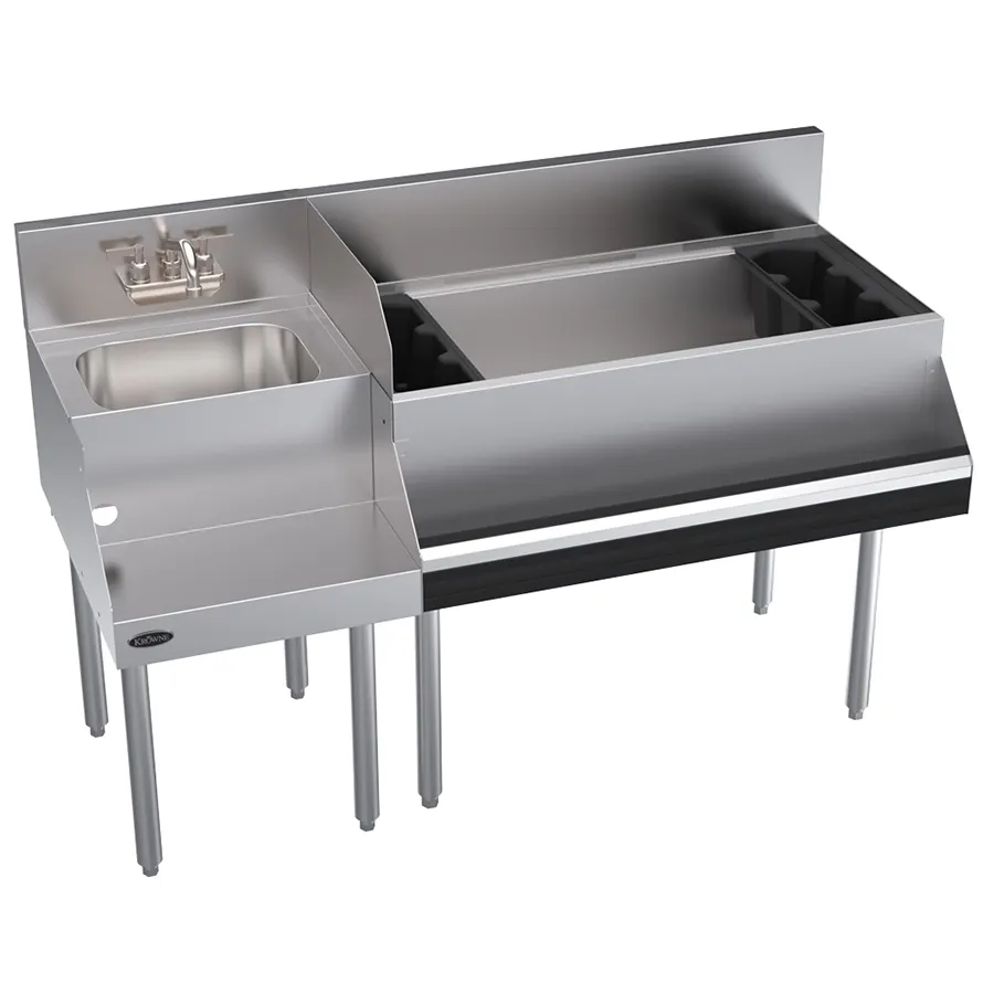 Krowne KR24-W54R-10 54" Blender Station Underbar Ice Bin/Cocktail Station w/ 10 Circuit - 110 lbs / Right