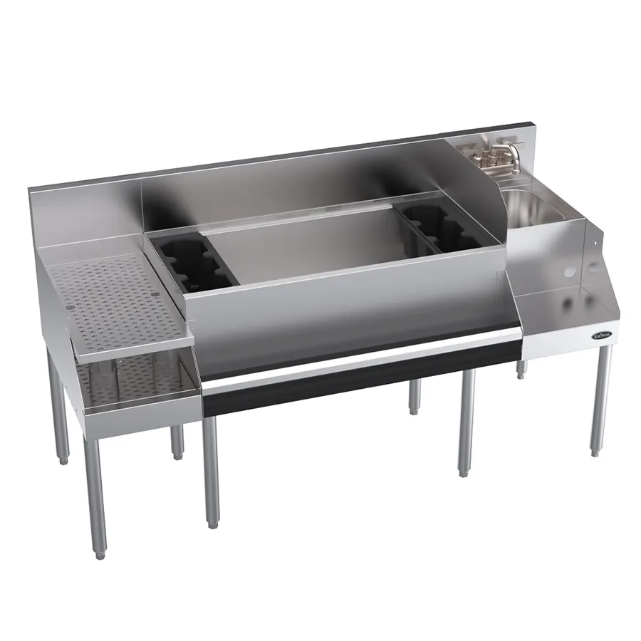 Krowne KR24-W60B-10 60" Blender Station Underbar Ice Bin/Cocktail Station w/ 10 Circuit - 110 lbs