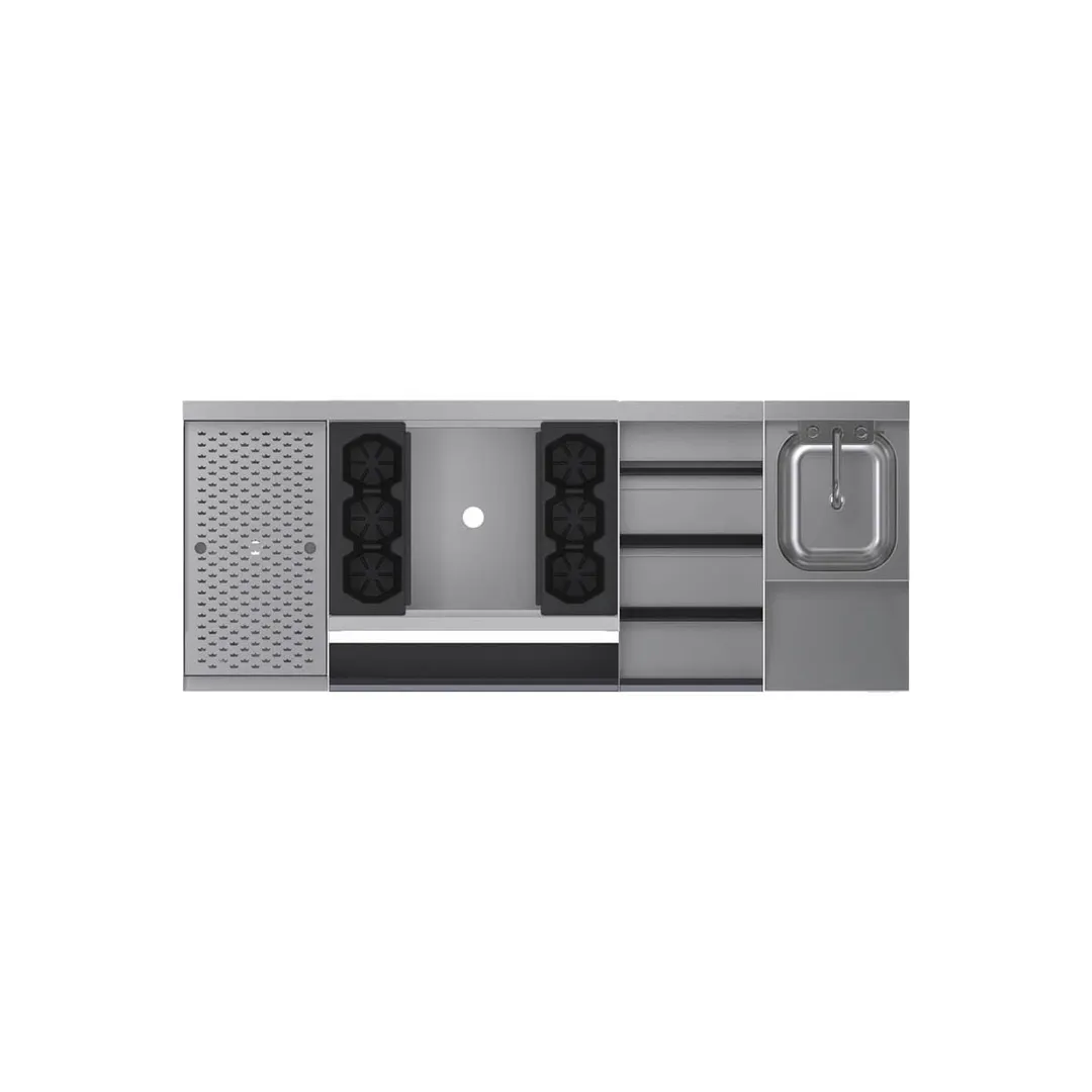 Krowne KR24-W60C-10 60" Blender Station Underbar Ice Bin/Cocktail Station w/ 10 Circuit - 74 lbs