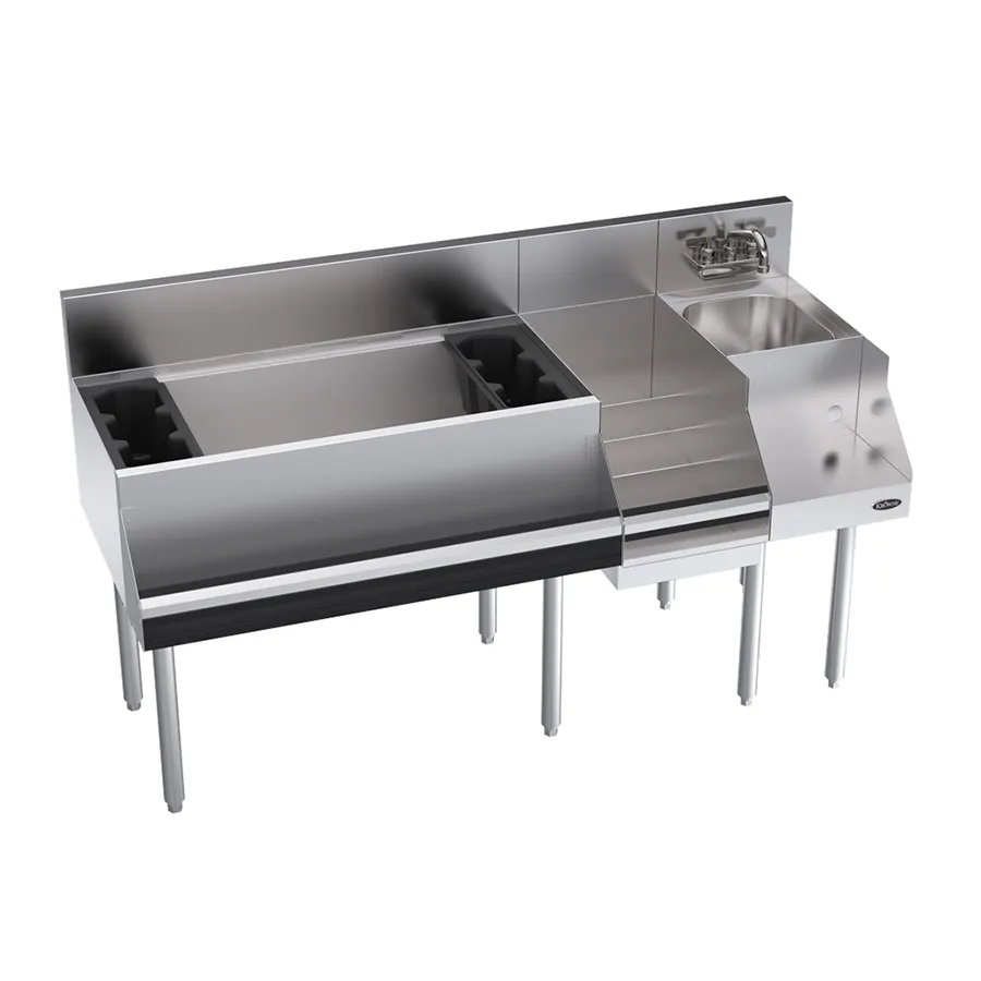 Krowne KR24-W60D-10 60" Blender Station Underbar Ice Bin/Cocktail Station w/ 10 Circuit - 110 lbs