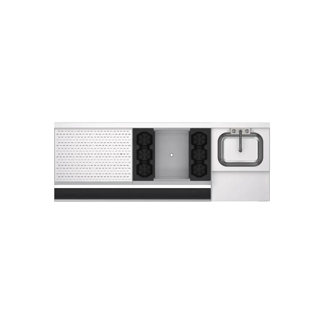 Krowne KR24-W66A-10 66" Blender Station Underbar Ice Bin/Cocktail Station w/ 10 Circuit - 92 lbs