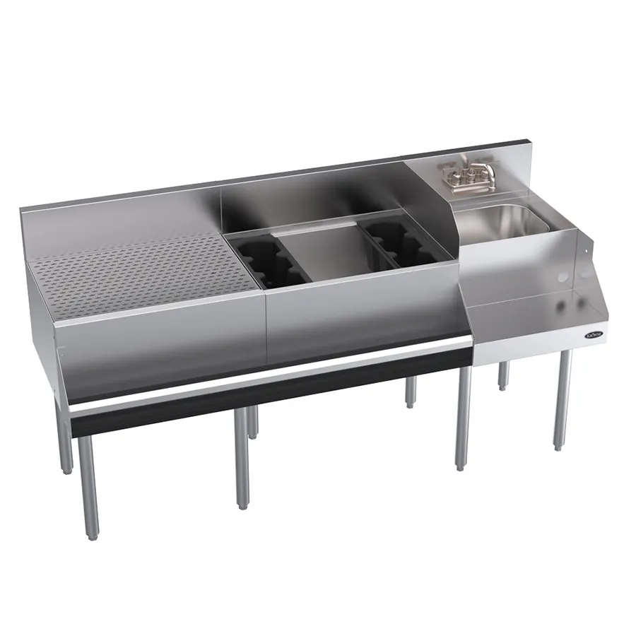 Krowne KR24-W66A-10 66" Blender Station Underbar Ice Bin/Cocktail Station w/ 10 Circuit - 92 lbs