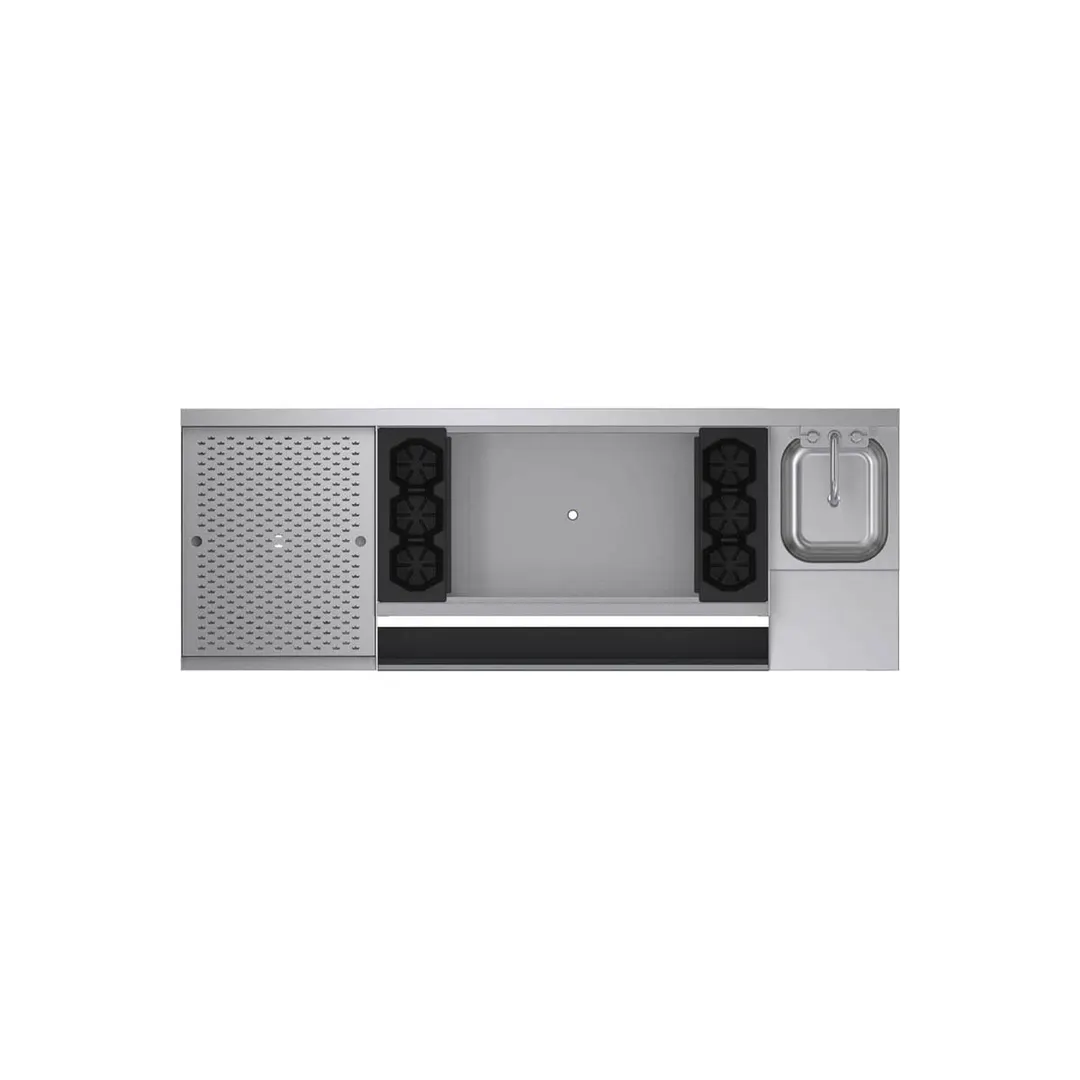 Krowne KR24-W66B-10 66" Blender Station Underbar Ice Bin/Cocktail Station w/ 10 Circuit - 110 lbs