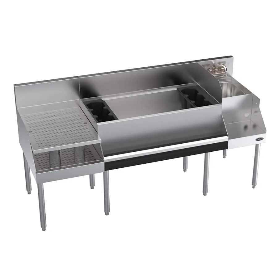 Krowne KR24-W66B-10 66" Blender Station Underbar Ice Bin/Cocktail Station w/ 10 Circuit - 110 lbs