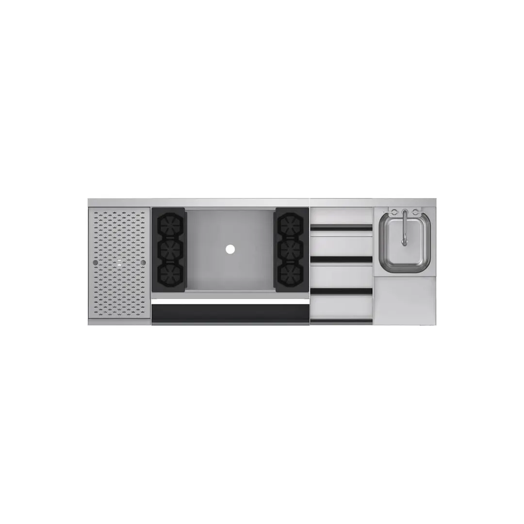 Krowne KR24-W66C-10 66" Blender Station Underbar Ice Bin/Cocktail Station w/ 10 Circuit - 92 lbs
