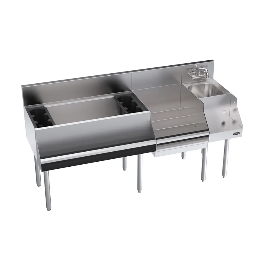 Krowne KR24-W66D-10 66" Blender Station Underbar Ice Bin/Cocktail Station w/ 10 Circuit - 110 lbs