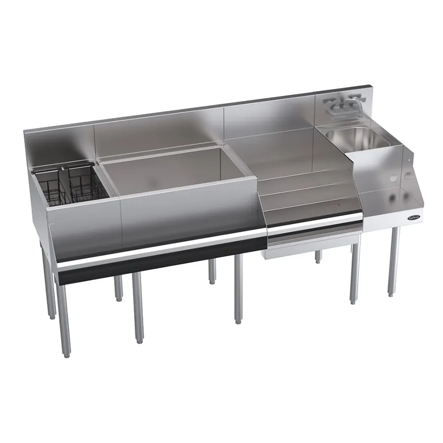 Krowne KR24-W66E-10 66" Blender Station Underbar Ice Bin/Cocktail Station w/ 10 Circuit - 92 lbs