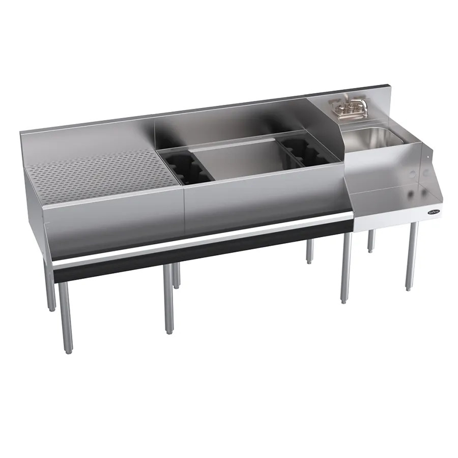 Krowne KR24-W72A-10 72" Blender Station Underbar Ice Bin/Cocktail Station w/ 10 Circuit -  92 lbs