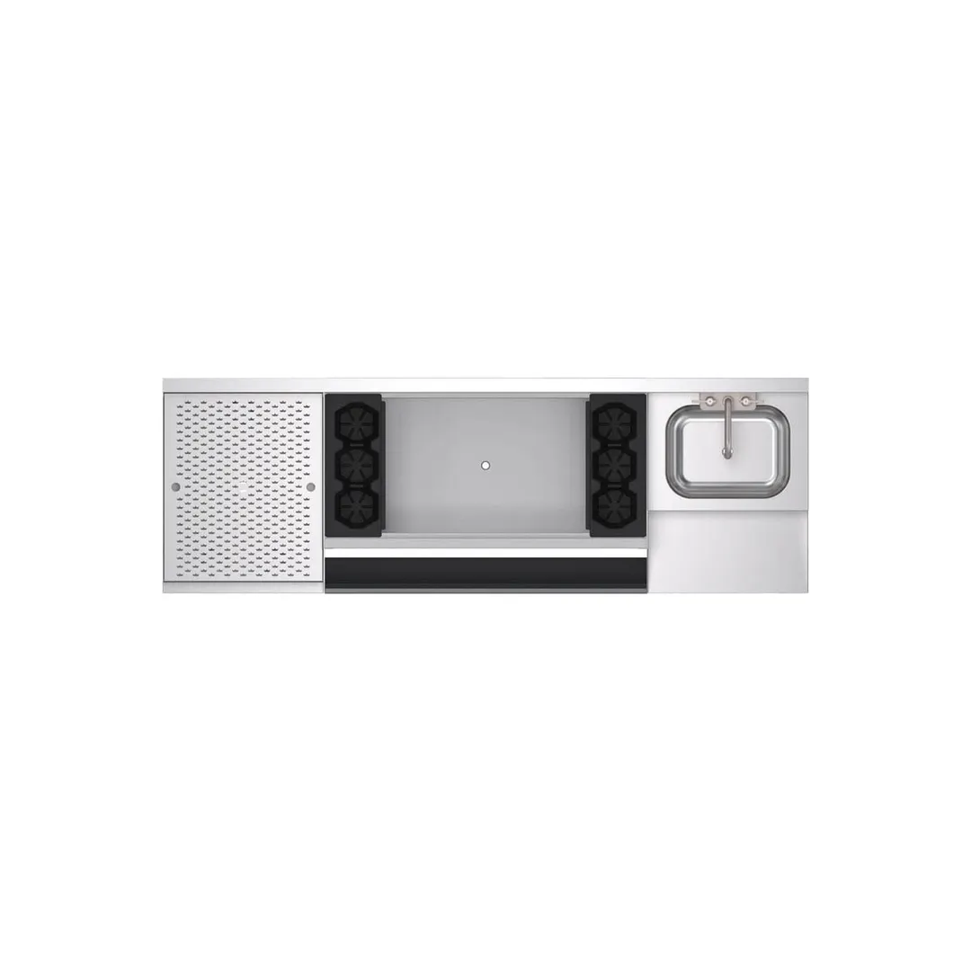 Krowne KR24-W72B-10 72" Blender Station Underbar Ice Bin/Cocktail Station w/ 10 Circuit - 110 lbs