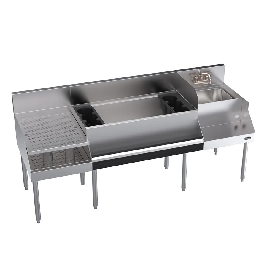 Krowne KR24-W72B-10 72" Blender Station Underbar Ice Bin/Cocktail Station w/ 10 Circuit - 110 lbs