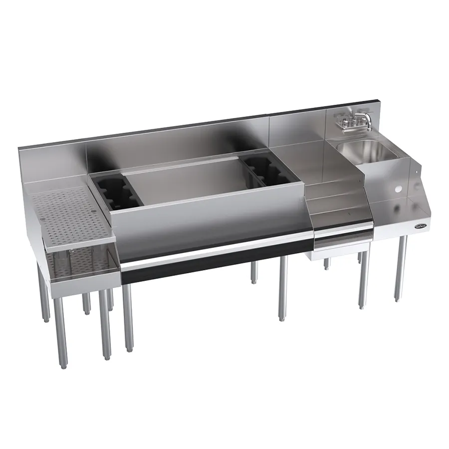Krowne KR24-W72C-10 72" Blender Station Underbar Ice Bin/Cocktail Station w/ 10 Circuit - 110 lbs