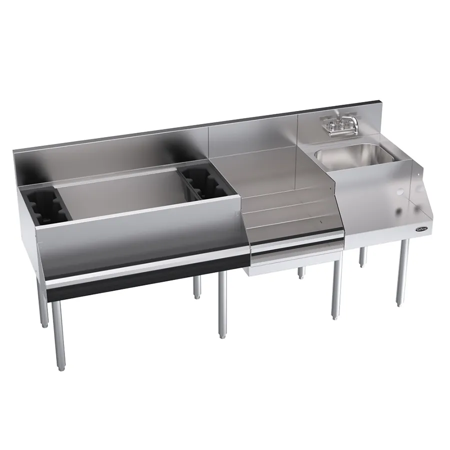 Krowne KR24-W72D-10 72" Blender Station Underbar Ice Bin/Cocktail Station w/ 10 Circuit - 110 lbs