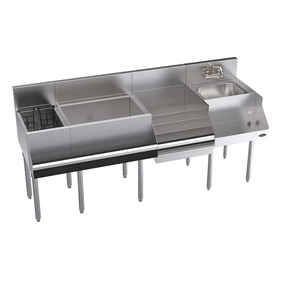 Krowne KR24-W72E-10 72" Blender Station Underbar Ice Bin/Cocktail Station w/ 10 Circuit - 92 lbs