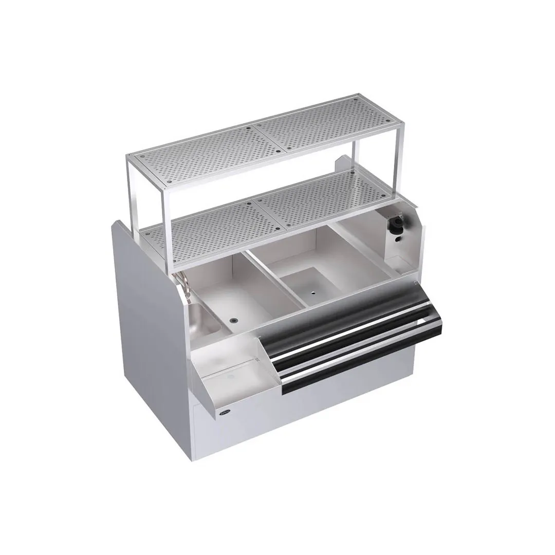 Krowne KRPT-60RP-10 60" Pass-Thru Combo Underbar Ice Bin/Cocktail Station w/ 10 Circuit - Right