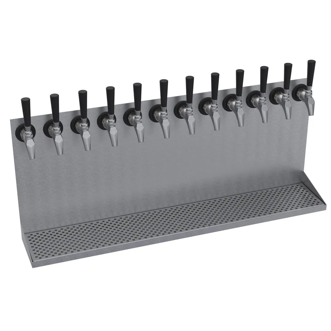 Krowne KWMDT-12S Wall Mounted Drip Tray, Twelve Faucets, 36" Length, Brushed Stainless Steel