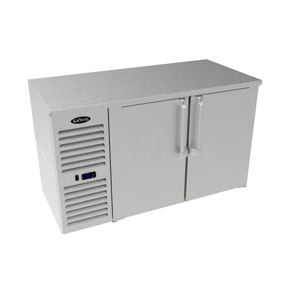 Krowne LS52 52" Back Bar Cooler, Black Finish, 52" W x 24" D, 1/4 HP R290, 30‑40°F, Swing Doors