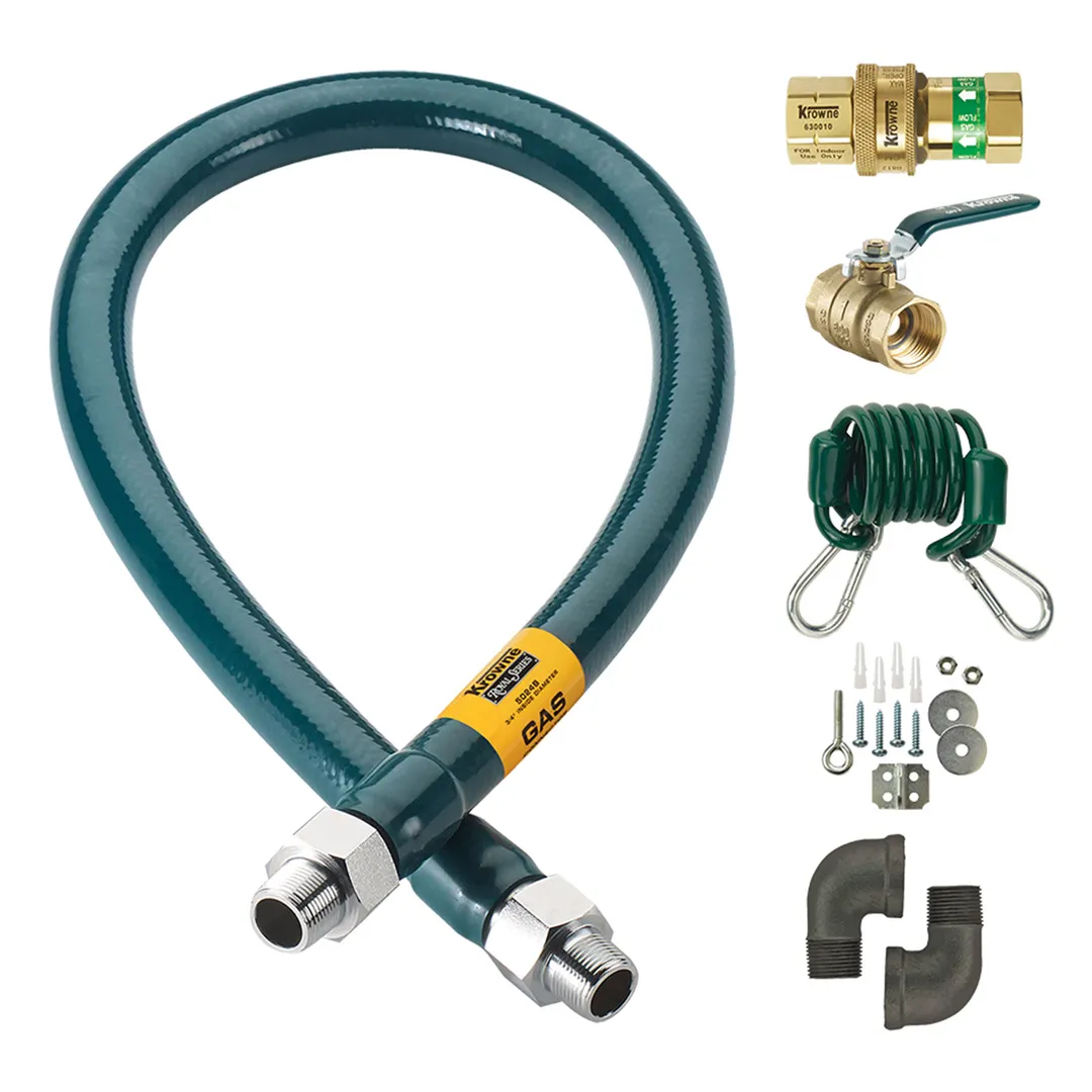 Krowne M10060K Royal Series Moveable Gas Connection Kit, 1” I.D., 60” Long