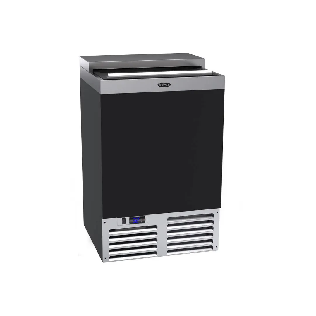 Krowne MC24B 24" Black Glass Froster, 95 Mugs Capacity