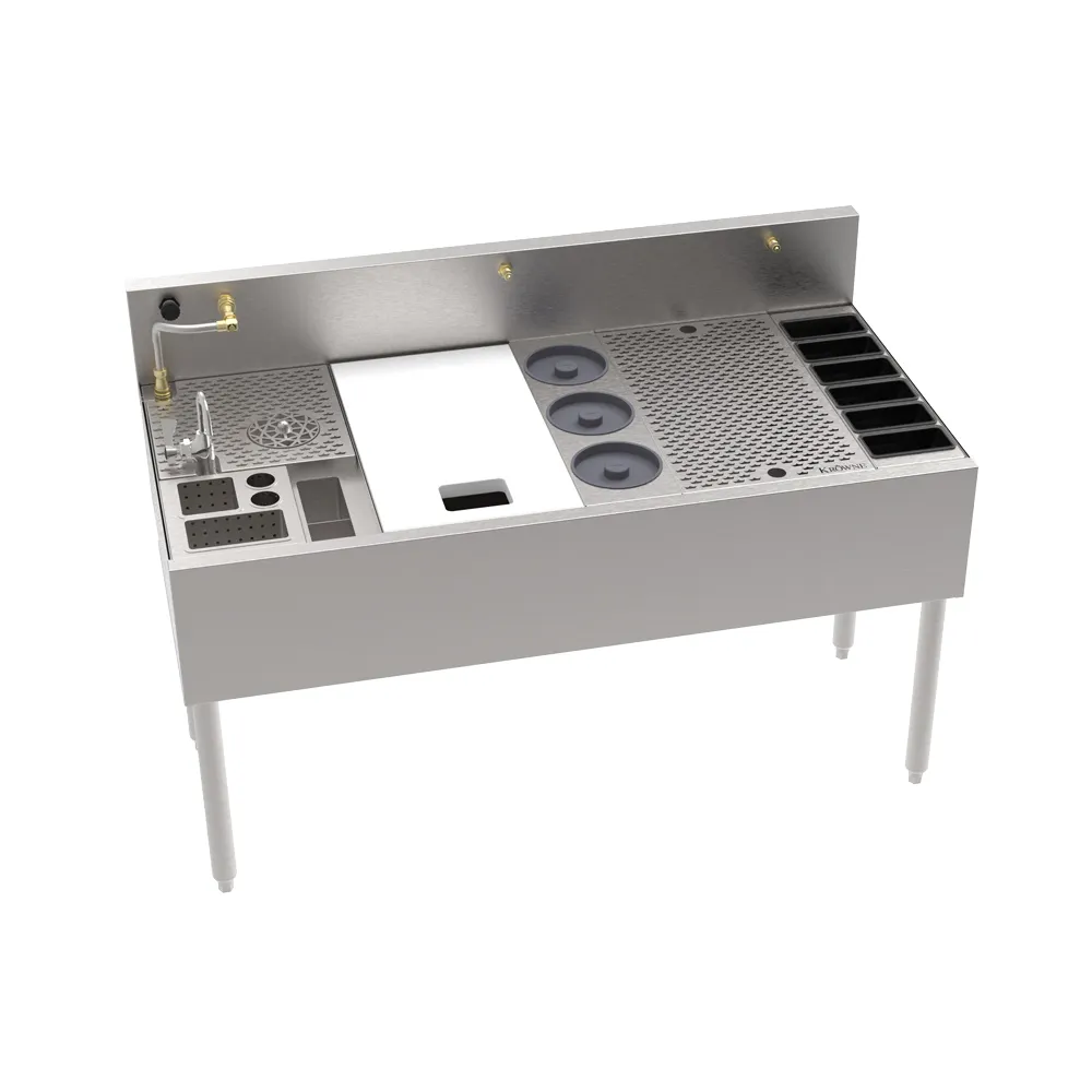 Krowne MW48 48" Blender Station Underbar Ice Bin/Cocktail Station - Adaptive Station Bin with Legs