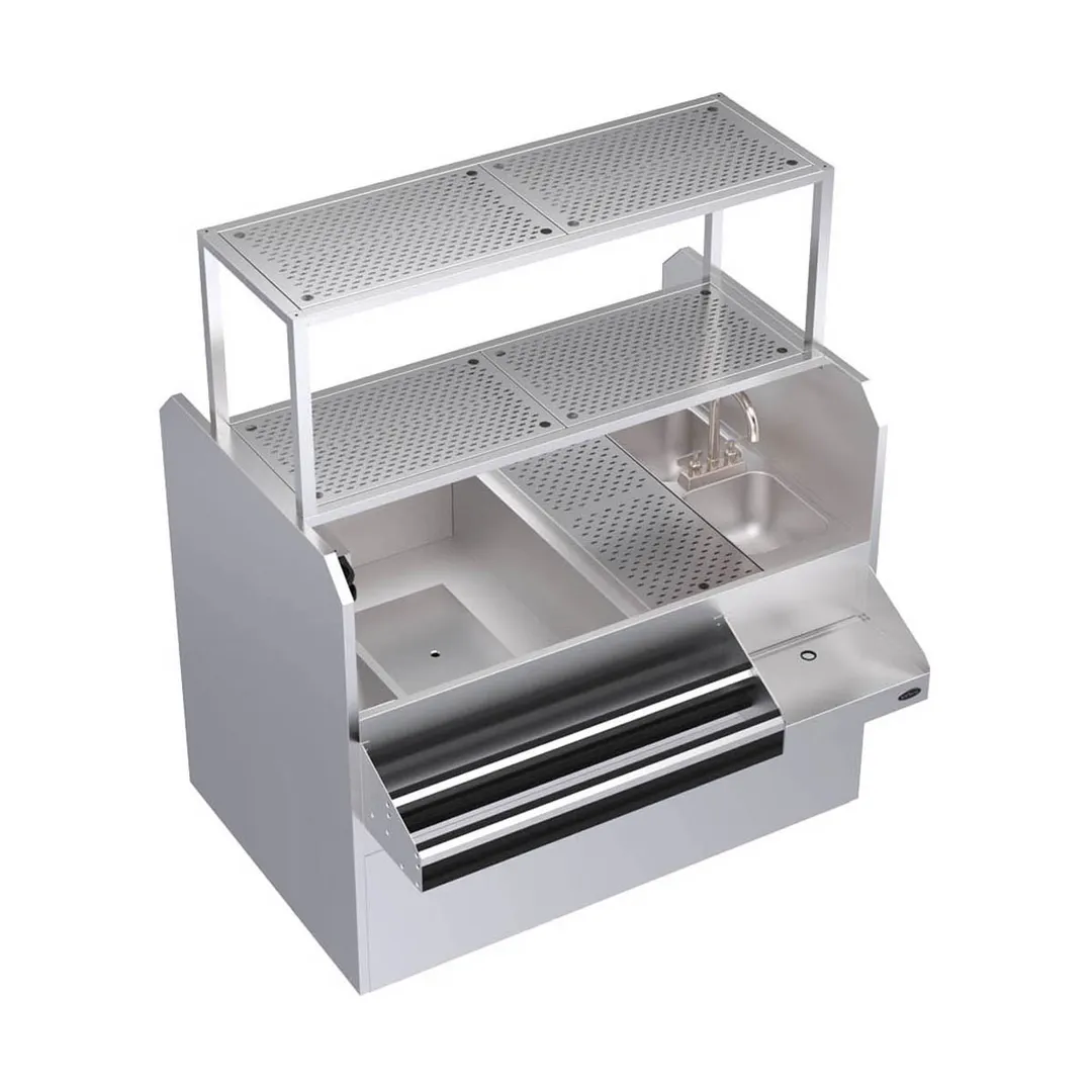 Krowne KRPT-54ALP-10 54" Pass-Thru Combo Underbar Ice Bin/Cocktail Station w/ 10 Circuit - Left