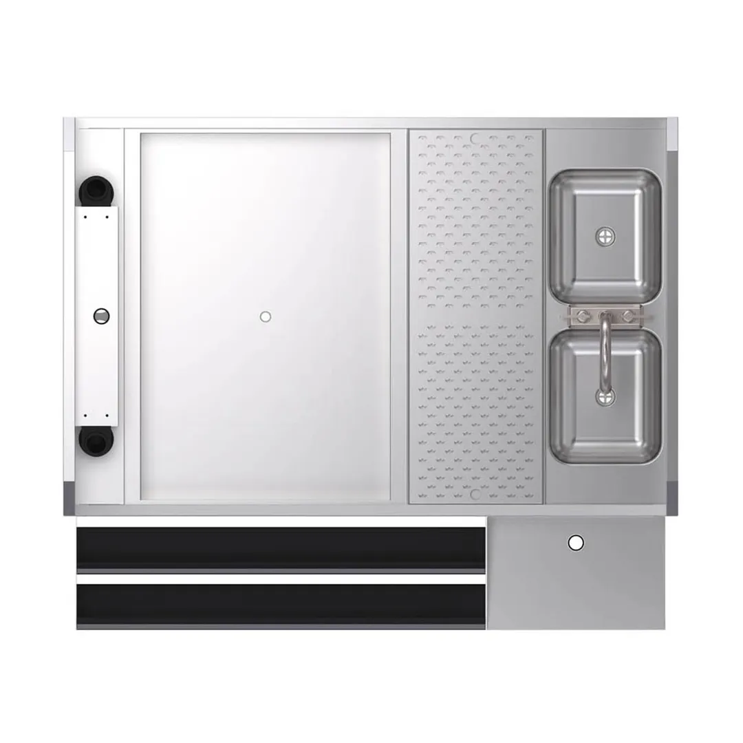 Krowne KRPT-54ALP-10 54" Pass-Thru Combo Underbar Ice Bin/Cocktail Station w/ 10 Circuit - Left