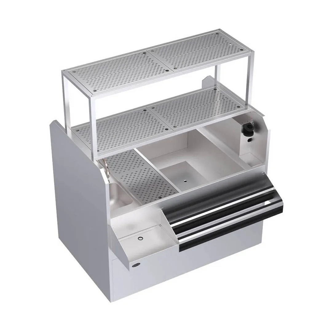 Krowne KRPT-54ARP-10 54" Pass-Thru Combo Underbar Ice Bin/Cocktail Station w/ 10 Circuit - Right