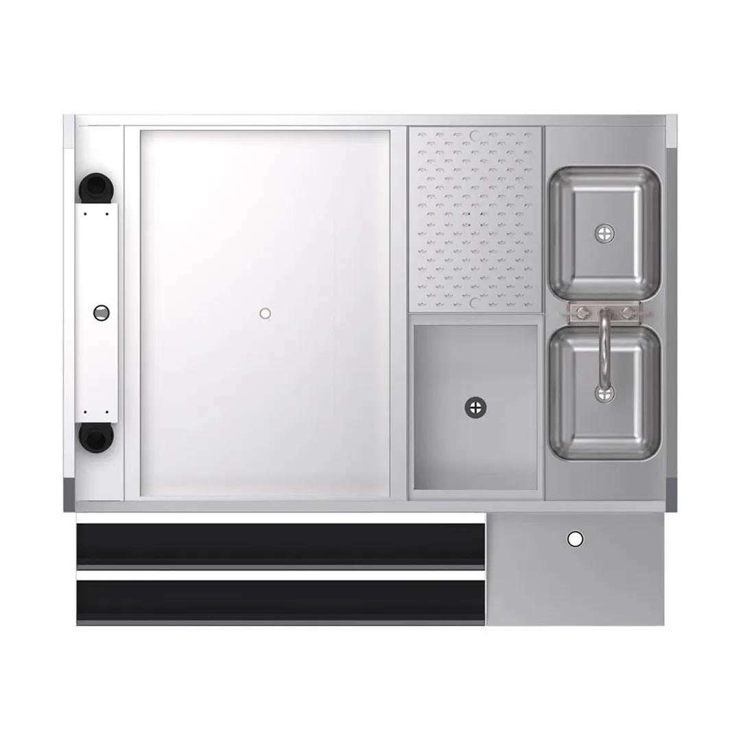 Krowne KRPT-54BLP-10 54" Pass-Thru Combo Underbar Ice Bin/Cocktail Station w/ 10 Circuit - Left