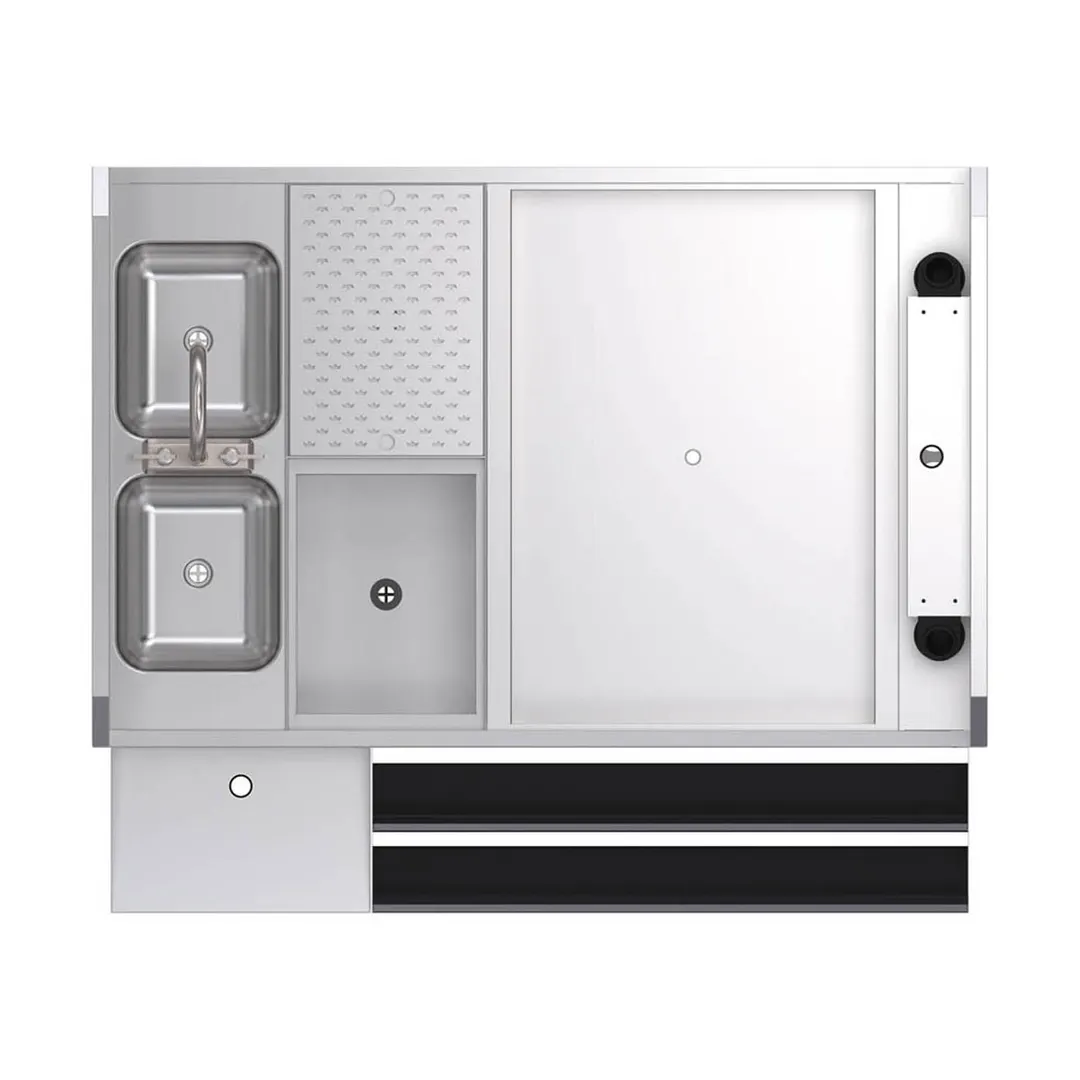 Krowne KRPT-54BRP-10 54" Pass-Thru Combo Underbar Ice Bin/Cocktail Station w/ 10 Circuit - Right