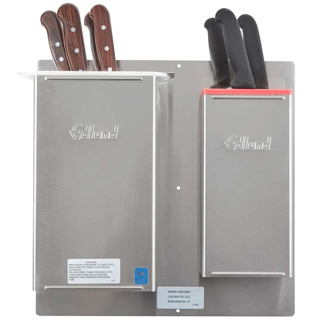 Edlund KSS-5050 Knife Rack Sanitizer, Liquid & Air Dry, Built‑In KR‑50R, Insert/Tank, Steel, NSF