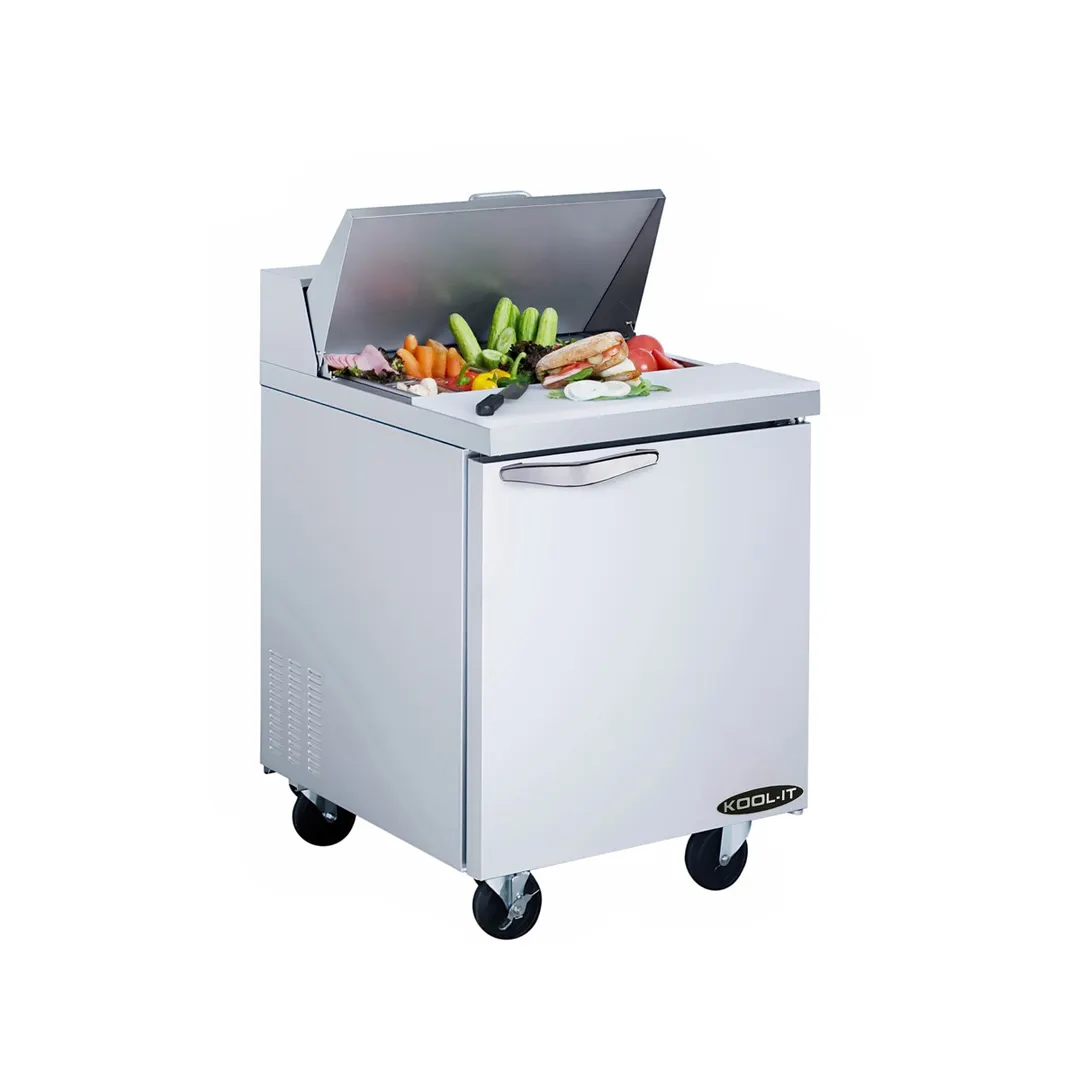 Kool-It KST-27-1 27" One Section Sandwich / Salad Prep Table w/ 1 Door, 8 Pans