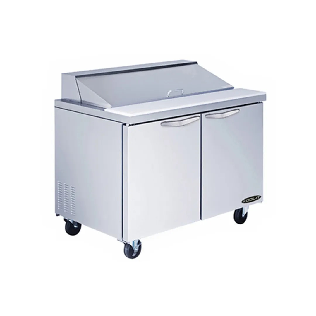 Kool-It KST-48-2 48" Two Section Sandwich / Salad Prep Table w/ 2 Doors, 12 Pans