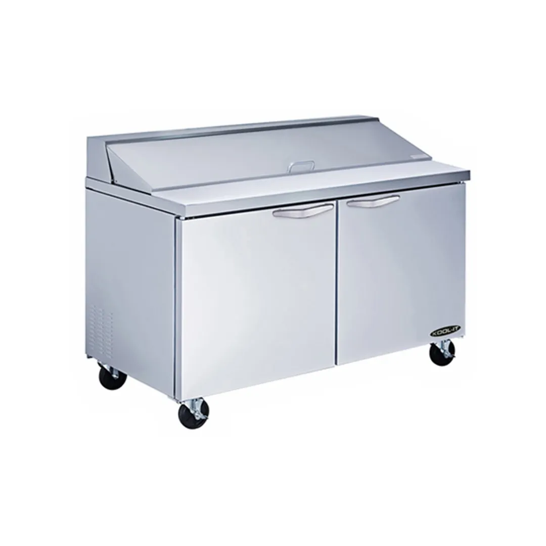 Kool-It KST-60-2 60" Two Section Sandwich / Salad Prep Table w/ 2 Doors, 16 Pans
