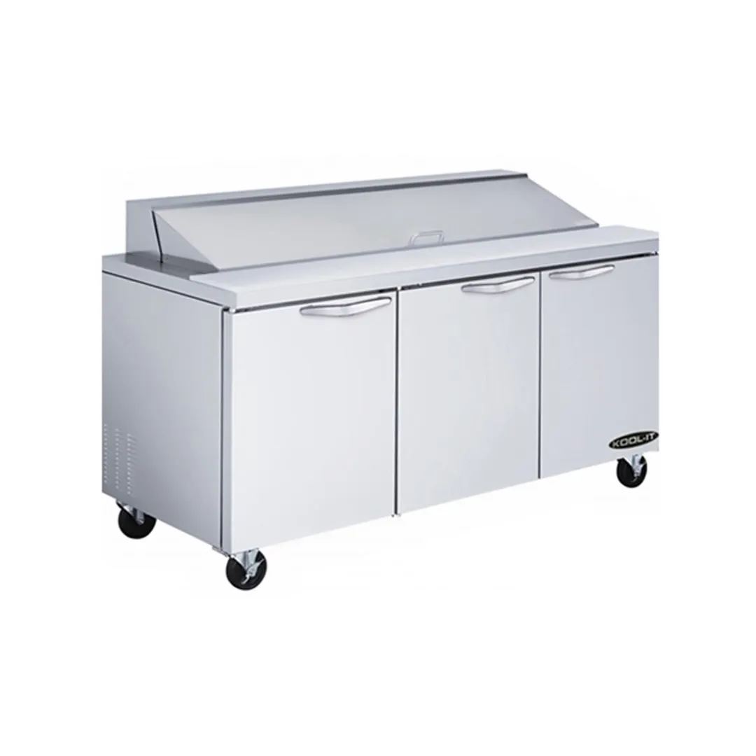 Kool-It KST-72-3 72" Two Section Sandwich / Salad Prep Table w/ 3 Doors, 18 Pans
