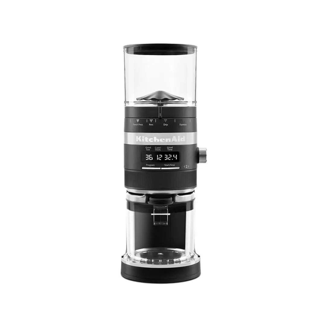 KitchenAid KCG8433BM Burr Coffee Grinder, 10 oz Top Hopper, 120V / 150 Watts - Black Matte