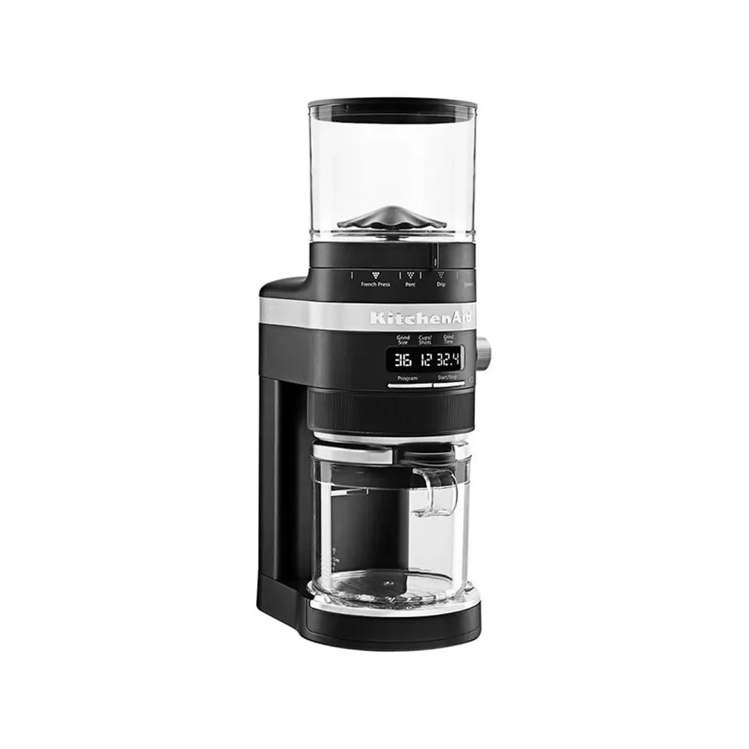 KitchenAid KCG8433BM Burr Coffee Grinder, 10 oz Top Hopper, 120V / 150 Watts - Black Matte