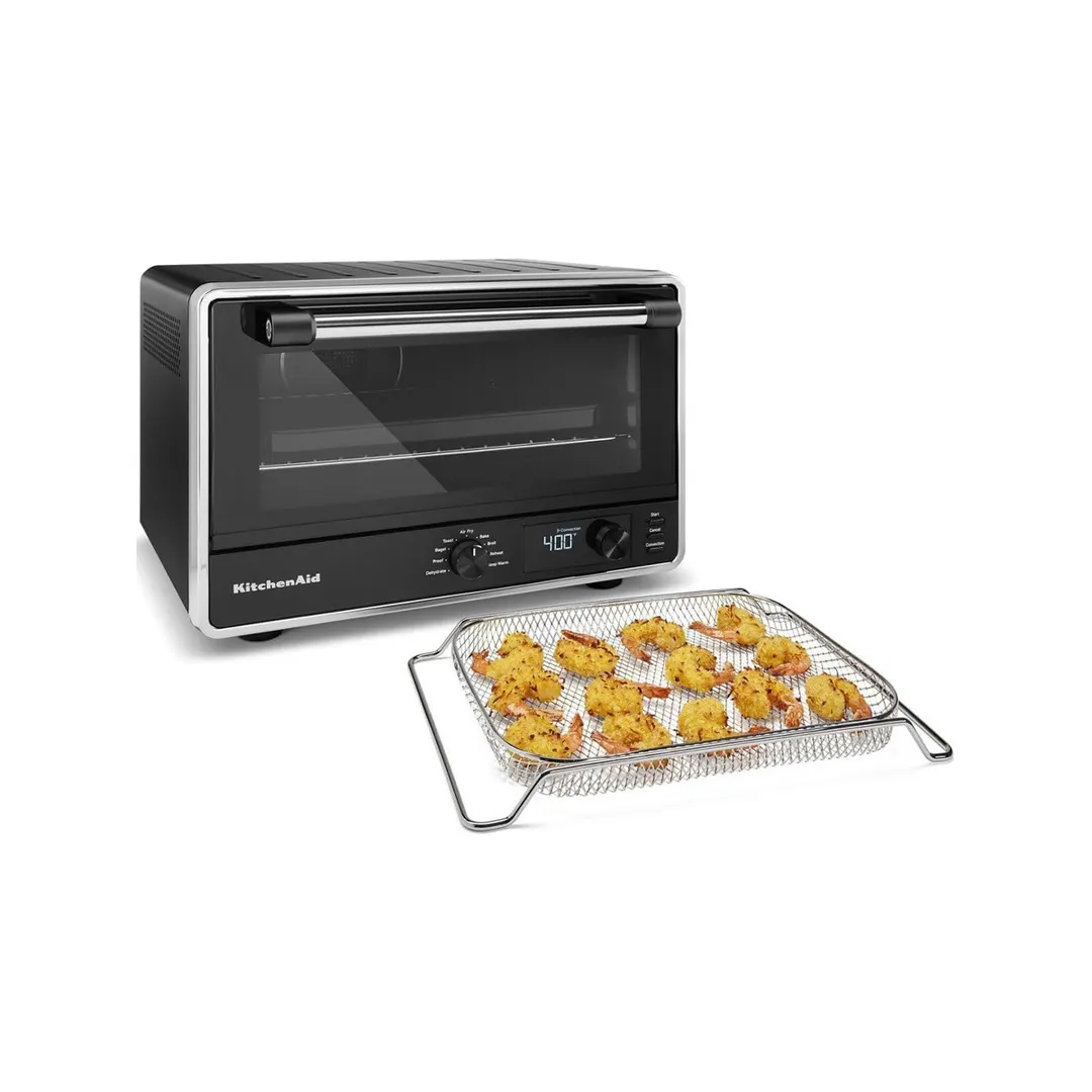 KitchenAid KCO124BM Countertop Digital Convection Oven w/ Air Fry, No Flip Air Fry Basket, 120V