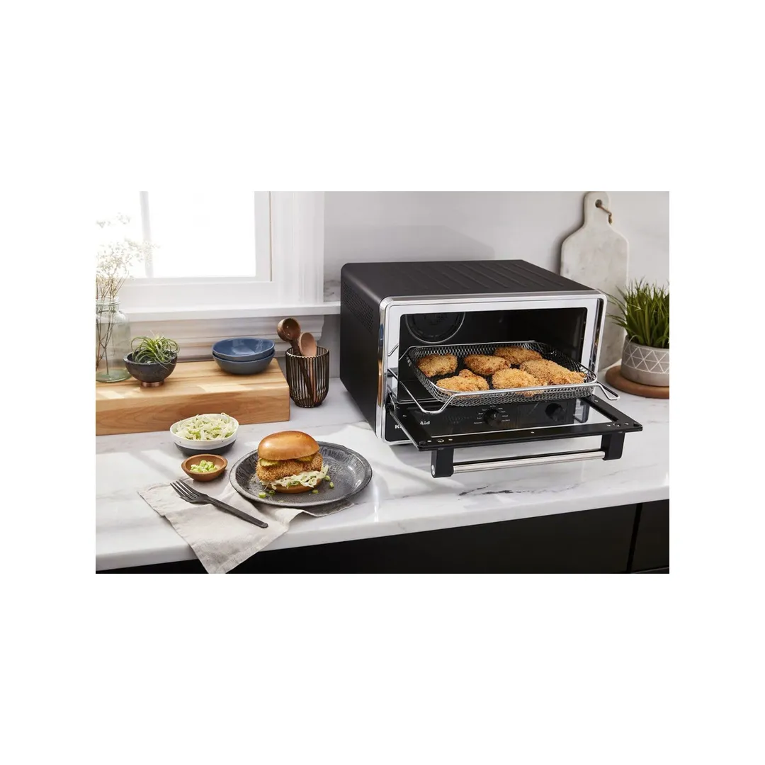 KitchenAid KCO124BM Countertop Digital Convection Oven w/ Air Fry, No Flip Air Fry Basket, 120V
